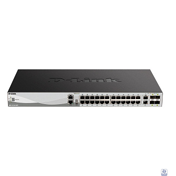 D-Link DGS-3130-30TS/B1A PROJ Управляемый L3 стекируемый коммутатор с 24 портами 10/100/1000Base-T, 2 портами 10GBase-T и 4 портами 10GBase-X SFP+
