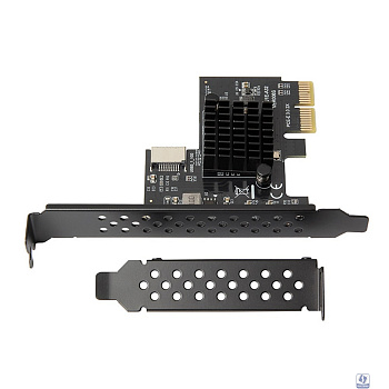 ORIENT AM-U3142PE-E, Контроллер PCI-Ex2 v3.0, USB 3.2 Gen2 (SuperSpeed USB 10Gbps), скорость до 10 Гбит/с, 1-port int Type-E, ASM3142 chipset, Self powered, 2 планки крепления (33364)