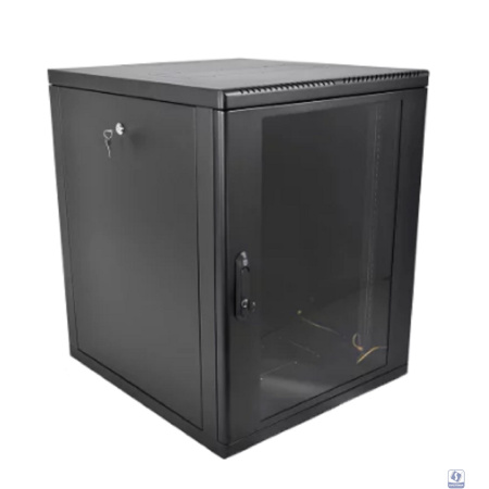 ЦМО Шкаф телекоммуникационный настенный разборный 15U (600 x 520) съемные стенки, дверь стекло, цвет черный (ШРН-М-15.500-9005)