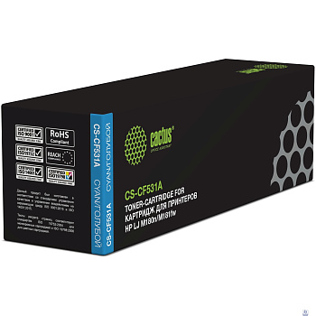 Тонер Картридж Cactus CS-CF531A голубой (900стр.) для HP LJ M180n/M181fw