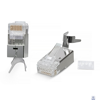Cabeus 8P8C-SH-C7(1.5)-TWP Коннектор RJ-45(8P8C) под витую пару, категория 6a/7/7a, экранированный, универсальный (для одножильного и многожильного кабеля), для проводников с толщиной по изоляции до 1