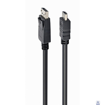 Cablexpert Кабель DisplayPort->HDMI, 10м, 20M/19M, черный, экран, пакет (CC-DP-HDMI-10M)
