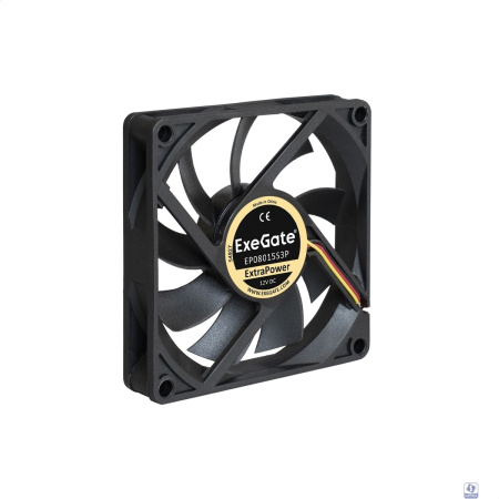 Exegate EX283374RUS Вентилятор ExeGate ExtraPower EP08015S3P, 80x80x15 мм, подшипник скольжения, 3pin, 2500RPM, 26dBA