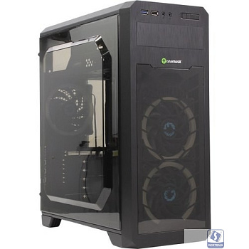 GameMax Корпус G563 без БП (Midi Tower, ATX, LED, Черн., Прозрач. бок. и фронт. панель, USB 3.0)