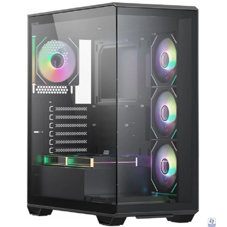 Корпус XASTRA Q600 6ARGB-C10-UC Black ATX/Aquarium/Screewless/6x120mm ARGB PWM FM fans/Argb+PWM HUB 10port/ Type-C / Q600-6FM12A-C10-UC