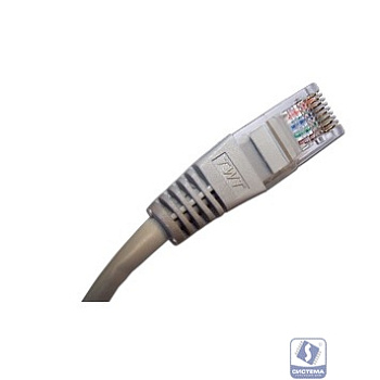 Патч-корд TWT UTP кат.5e, с заливными колпачками, 0.5 м, серый