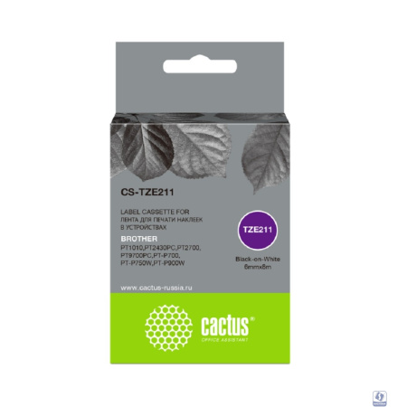 Картридж ленточный Cactus CS-TZE211 черный для Brother 1010/1280/1280VP/2700VP