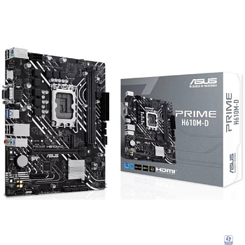 ASUS PRIME H610M-D (Socket 1700, mATX, 2xDDR5(96GB), VGA/HDMI 2.1, 1xPCIe 4.0x16/1xPCIe 3.0, 1xLAN, 4xSATA 6Gb/s, 1xM.2, 2xUSB 3.2, 4xUSB 2.0, 1xPS/2)