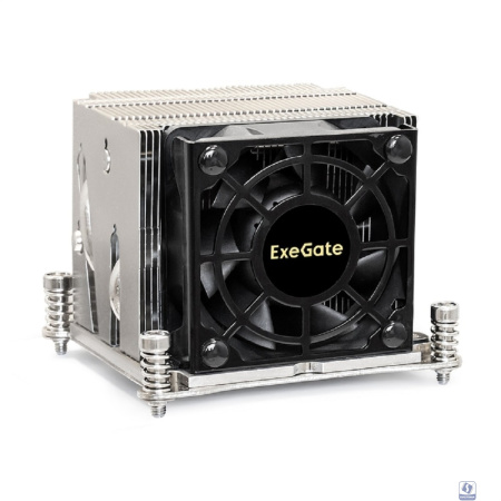 Exegate EX293443RUS Кулер ExeGate ESNK-P0048AP4.PWM.2U.2011.Cu (Al+Cu, 2U, 4 тепл. трубки, LGA2011/2066, TDP 135W, Fan 80mm, PWM, 2100-6800RPM, 2 ball bearing, 4pin, 52db, 345г, на винтах, с термопаст