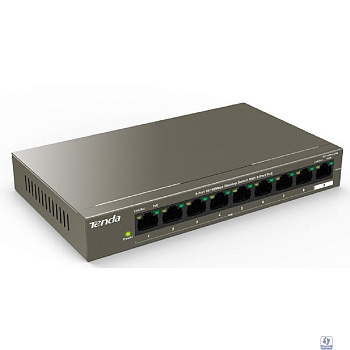 Повреждение упаковки  TENDA TEF1109P-8-63W Коммутатор настольный 9-Ports 10/100 Base-TX 8-Ports PoE(PoE бюджет 58W)