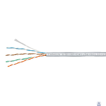 CABEUS UTP-4P-CAT.5E-SOLID-LSZH-GY КАБЕЛЬ ВИТАЯ ПАРА UTP (U/UTP), КАТЕГОРИЯ 5E, 4 ПАРЫ (24 AWG), ОДНОЖИЛЬНЫЙ, СЕРЫЙ, LSZH, НГ(А)-HF, (305 М)