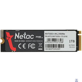SSD 1Tb, M.2 2280, Netac NV7000-t, NVMe, PCIe 4x4, 7300R/6600W, heat sink, NT01NV7000t-1T0-E4X
