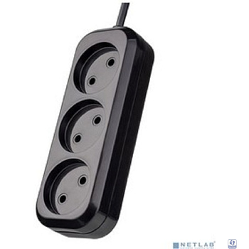 Perfeo Сетевой удлинитель без заземления "RU POWER", PF_B4067 (5,0м, 3 розетки, чёрный (Р16-012))