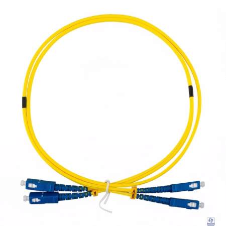 Rexant (50-2110-1) Патч-корд оптический одномодовый (SM) 9/125 OS2 разъемы zip-cord SC/UPC-SC/UPC 3мм Duplex LSZH 1м желтый