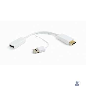 Cablexpert Конвертер HDMI->DisplayPort, HD19M+USBxHD20F, белый (DSC-HDMI-DP-W)