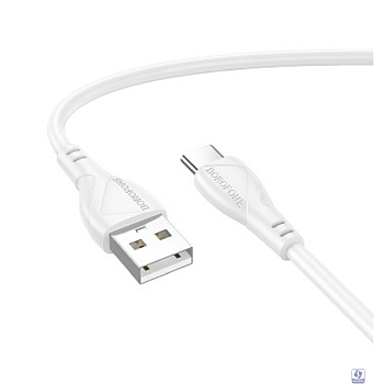 BOROFONE BX121/ USB кабель Type-C/ 1m/ 3A/ белый