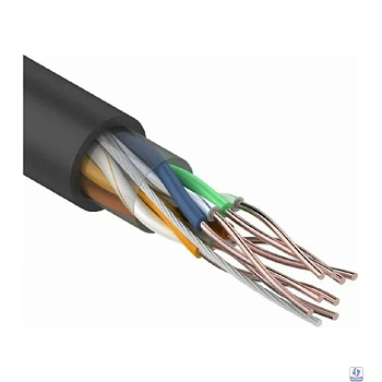 Rexant (01-0045-25) Кабель U/UTP, CAT 5e, PE 4х2х0,50мм, 24AWG, внешний, черный, 25м