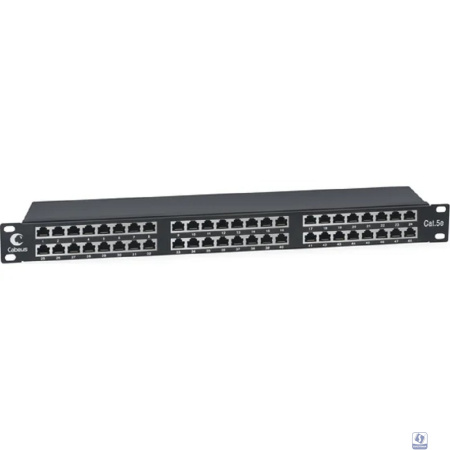 Cabeus PLHD-48-Cat.5e-SH-Dual IDC-1U Патч-панель высокой плотности 19" Высота (1U), 48 портов RJ-45, категория 5e, полностью экранированная, Dual IDC