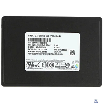 Samsung SSD 960Gb PM9A3 NVMe/PCIE 3.1 x4, MZQL2960HCJR-00A07