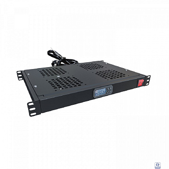 NTSS Модуль вентиляторный NTSS крепление на 19 1U, 4 элемента, электронный термоконтроллер, цифровой термодатчик, черный RAL 9005 NTSS-FAN4/19T-BL