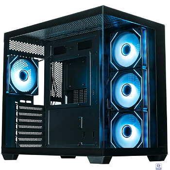 Корпус XASTRA QW500 4ARGB-C10-UC Black ATX/Aquarium/Screewless/4x120mm ARGB PWM FM fans/Argb+PWM HUB 10port/Type-C/ QW500-4FM12A-C10-UC