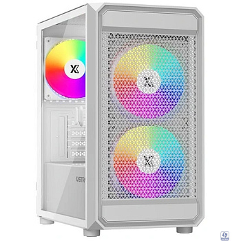 XASTRA Корпус  A303M 3ARGB White mATX/Mesh/ tempered glass / 2x140mm + 1x120mm ARGB PWM fans/ Door/ A303M-2FC14A-1FC12A-D-WH