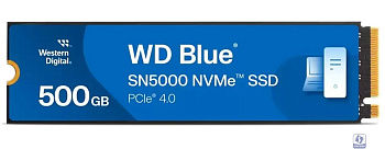 WD SSDl Blue SN5000 SSD M2.2280 PCIe 4.0 500Gb, 5000MBs/4000MBs, TBW 300, WDS500G4B0E, 1 year