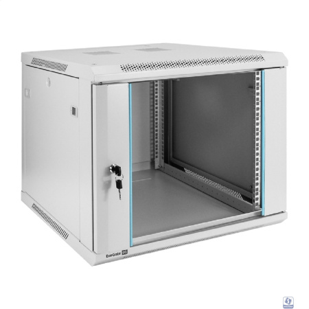 Exegate EX298602RUS Шкаф телекоммуникационный 19" настенный 9U ExeGate EC-WM-9U.600.G.GREY (19”, 9U, 600x600x500mm (ШхГхВ), передняя дверь закаленное стекло, съемные боковые панели, пыле- и влагозащит
