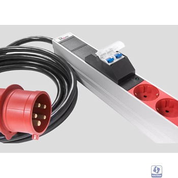 REM Верт блок розеток Rem-3x16, 3 фазы 16A, инд, 30 S, 1820 мм, вх IEC 309, шнур 3 м (R-3x16-30S-I-1820-3-3PN)