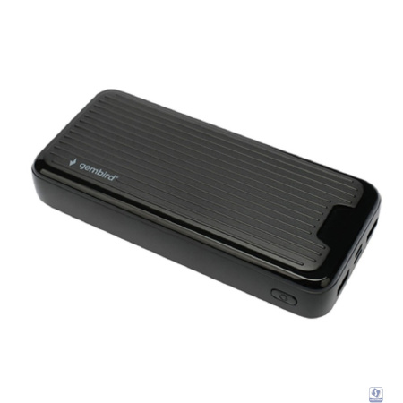 Gembird Портативный аккумулятор, 20000мАч, 2A, черный (GPB-20)