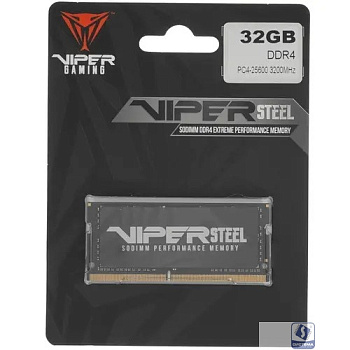 Память DDR4 32Gb 3200MHz Patriot PVS432G320C8S Steel Series RTL PC4-25600 CL22 SO-DIMM 260-pin 1.2В single rank