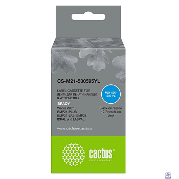 Картридж ленточный Cactus CS-M21-500595YL черный для Brady BMP21-PLUS, BMP21-LAB