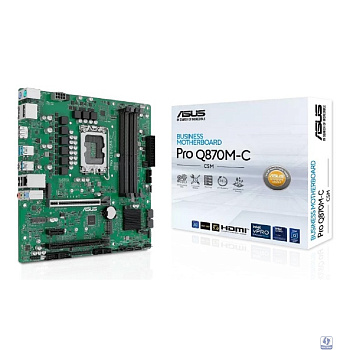 ASUS PRO Q870M-C-CSM (Socket 1851, mATX, 4xDDR5, 2xDP/HDMI, 1xPCIe 4.0x16,/1xPCIe 3.0, 1xLAN, 4xSATA 6Gb/s, 2xM.2, 1xM.2 E key, 3xUSB 3.2, 2xUSB 2.0, 2xPS/2)