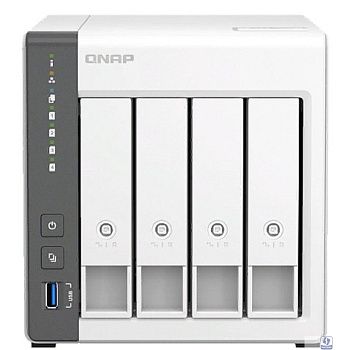 QNAP D4 (REV. C) Сетевое хранилище без дисков/ channel NAS 4 HDD trays. ARM 4-core Cortex-A55 2.0GHz, RAM 4 GB (max), 1x2.5GbE, 1x1GbE, 2xUSB 2.0 port,1xUSB 3.2 Gen 1