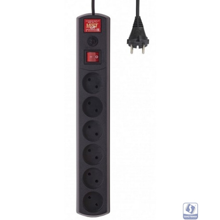 MOST Сетевой фильтр LR 1.7м (6 розеток) черный (коробка)