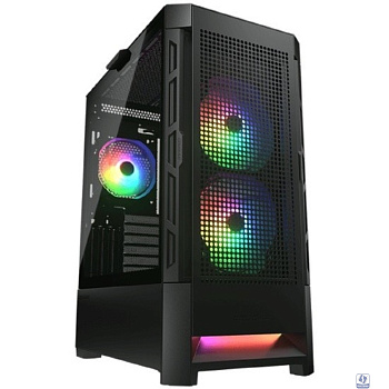 Cougar Airface RGB Black, 2х140мм + 1x120mm ARGB Fan, ARGB Fan Hub, без БП, черный, ATX