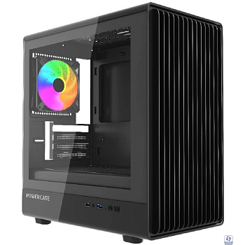 Powercase Корпус Mistral Micro C4B ARGB, Tempered Glass, 4x 120mm ARGB PWM Fan, чёрный, mATX  (CMMCB-A4)
