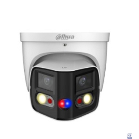DAHUA DH-IPC-PDW3849P-A180-E2-AS-PV-0280B Уличная купольная IP-видеокамера DUO с ИИ и активным сдерживанием 2x 4Мп, 1/2.7” CMOS, моторизованный объектив 2.8мм, видеоаналитика, ИК 25м, LED 20м
