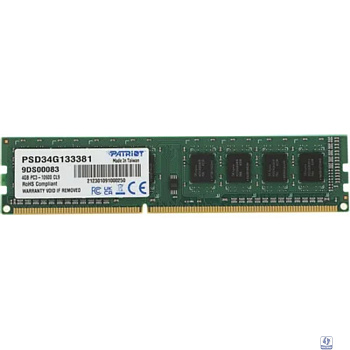 Patriot DDR3 DIMM 4GB (PC3-10600) 1333MHz PSD34G133381