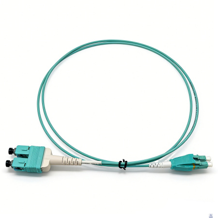 Оптический патчкорд NEOMAX (NMO-LC-SC-MM-10M) LC/UPC-SC/UPC, Uniboot OM4, Multimode, Duplex, 50/125, LSZH, Aqua, 10м