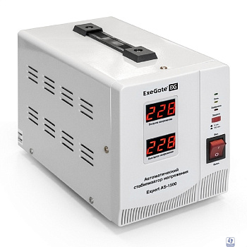 Exegate EX291722RUS Стабилизатор напряжения ExeGate Expert AS-1500 (1500ВА, вход 140...260В, двойная цифр. индикация вход/вых. напряжения, выход 220В±8%, КПД 98%, 5 уровней защиты, задержка, метал. ко