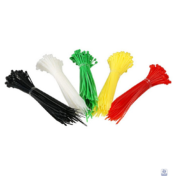 Cabeus CK-150 Набор стяжек неоткрывающихся, 150x2.5мм, (100 белых + 100 красных + 100 зеленых + 100 желтых + 100 черных) (500 шт)