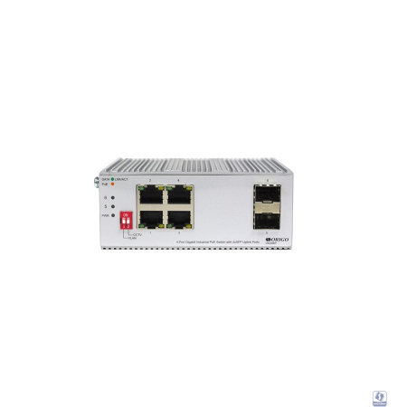 ORIGO OI2206P/120W/A1A Промышленный неуправляемый PoE-коммутатор 4x1000Base-T PoE+, 2x1000Base-X SFP, PoE-бюджет 120 Вт