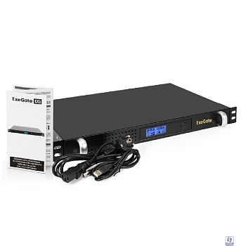 Exegate EX297833RUS ИБП 1U ServerRM UNL-650.LCD.AVR.4C13.RJ.USB.1U <650VA/360W, LCD, AVR, 4*C13, RJ, USB, 1U, установка в стойку, Black>