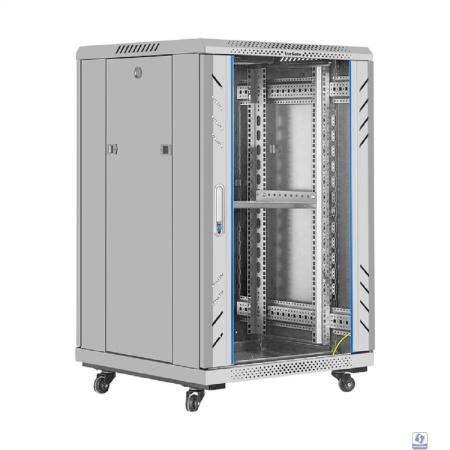 Exegate EX300401RUS Шкаф телекоммуникационный 19" напольный 18U ExeGate EC-FS-18U.600.600.G.GREY (19”, 18U, 600x600x987mm (ШхГхВ), передняя дверь закаленное стекло, задняя перфорированная дверь, съемн