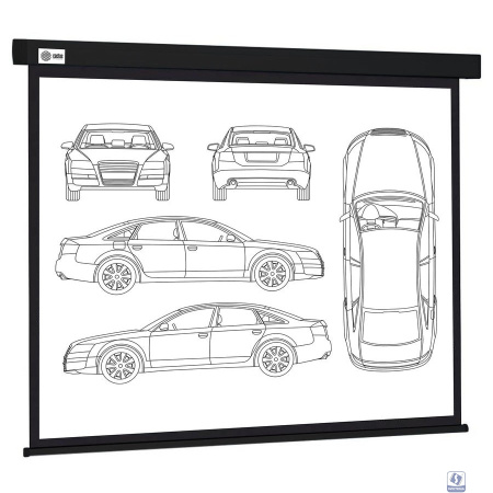Экран Cactus Wallscreen CS-PSW-213X213-BK,  213х213 см, 1:1,  настенно-потолочный черный
