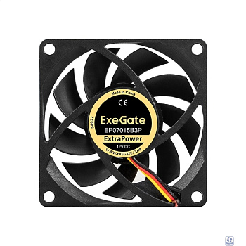 Exegate EX297041RUS Вентилятор 12В DC ExeGate ExtraPower EP07015B3P (70x70x15 мм, 2-Ball (двойной шарикоподшипник), 3pin, 3000RPM, 28dBA)