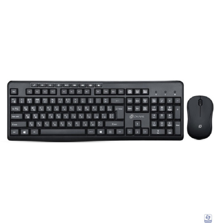 Комплект (клавиатура+мышь) Oklick 225M, USB, беспроводной, черный [1454537]