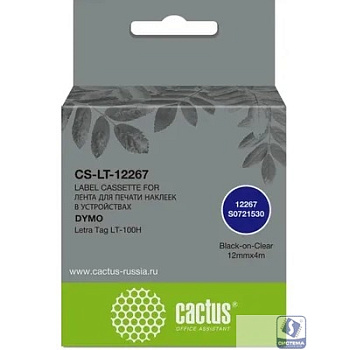 Картридж ленточный Cactus CS-LT-12267 12267 для Dymo Letra Tag LT-100H