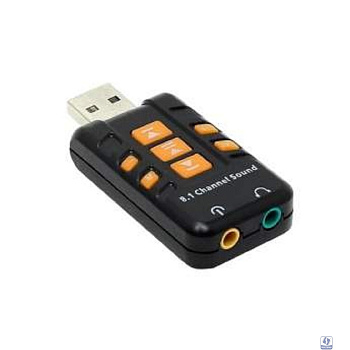 ORIENT AU-01PL (Bl)  USB адаптер для микрофона и наушников комбинированная расцветка (Черный)